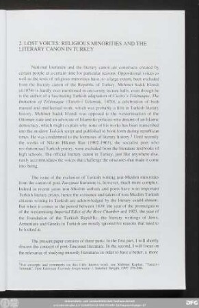 2. Lost Voices: Religious Minorities And The Literary Canon In Turkey