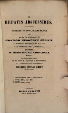 De hepatis abscessibus