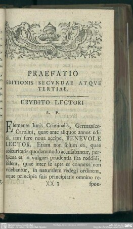 Praefatio Editionis Secundae Atque Tertiae