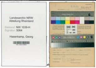 Entnazifizierung Georg Hasenkamp , geb. 16.01.1900 (Meister)