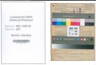 Entnazifizierung Clemens Becher , geb. 24.10.1883 (Beamter)