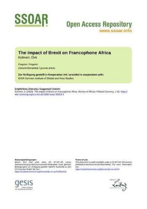 The impact of Brexit on Francophone Africa