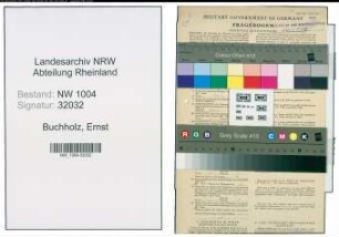 Entnazifizierung Ernst Buchholz , geb. 06.05.1895 (Kaufm.Angestellter)