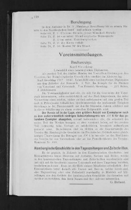 Vereinsmitteilungen.