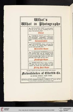 Farbenfabriken of Elberfeld Co. [Bayer Photographic Products]