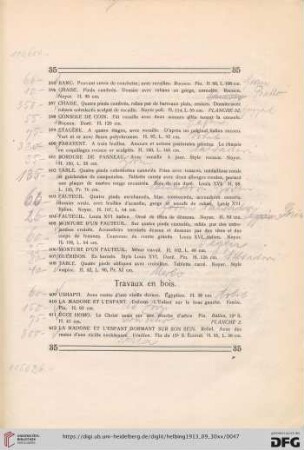 Travaux en bois (Nr. 609-644)