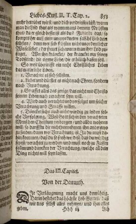 Das III. Capitel. Von der Demuth.