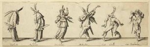 Verschiedene Figuren nach Callot aus der Radierfolge Balli di Sfessania, Blatt 3