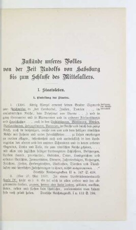 I. Staatsleben