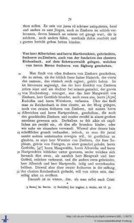 Von herr Alberichen und herrn Hartbrechten, gebrüedern, freiherrn zu Zimbern...