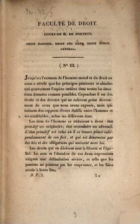 Journal des cours publics de jurisprudence, histoire et belles-lettres. Faculté de Droit. 3, 3. 1821