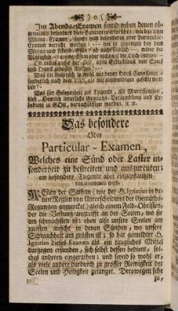 7v-2v, Das besondere oder Particular-Examen