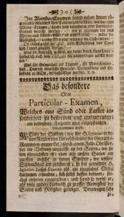 7v-2v, Das besondere oder Particular-Examen