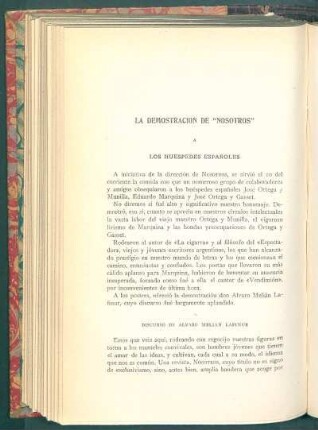 La demostración de "Nosotros" a los huéspedes españoles