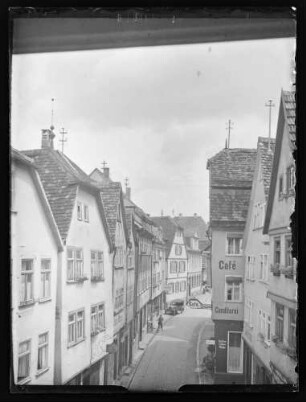 Eichelgasse u.a. mit Cafe (Inhaber Reinhart) und Samenhandlung Heinrich Fluhrer