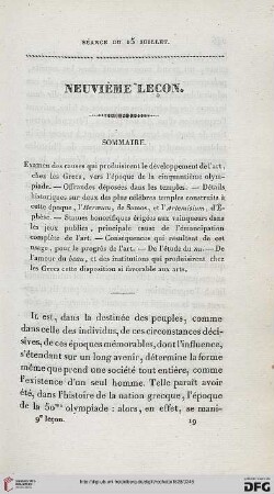 Neuvième leçon
