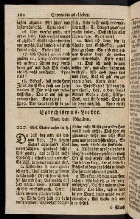 162-169, Catechismus-Lieder: Von dem Glauben (222 - 229)