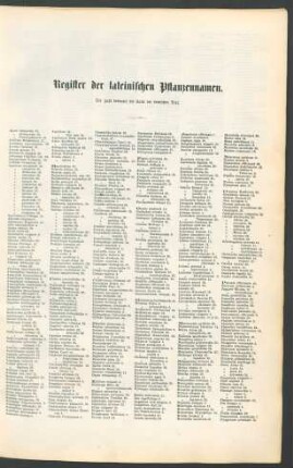 Register der lateinischen Pflanzennamen.