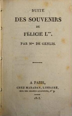 Suite des souvenirs