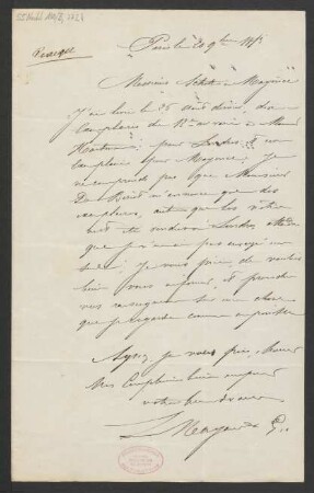 Brief an B. Schott's Söhne : 20.11.1853