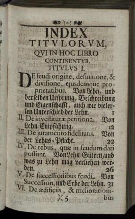Index Titulorum, Qui In Hoc Libro Continentur.
