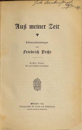 Aus meiner Zeit : Lebenserinnerungen, 1