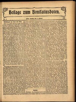 Zweite Ausgabe vom Sonntag, den 02. Februar 1908.