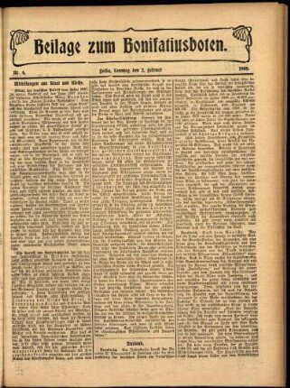 Zweite Ausgabe vom Sonntag, den 02. Februar 1908.