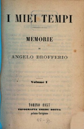 I miei tempi : Memorie, 1