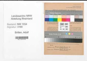 Entnazifizierung Adolf Britten , geb. 09.11.1884 (Stabsintendant)