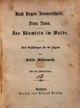 Ottilie Wildermuths Jugendschriften, 12
