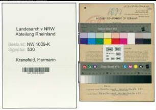 Entnazifizierung Hermann Kranefeld , geb. 17.11.1897 (Monteur)