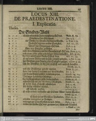 Locus XIII. De Praedestinatione