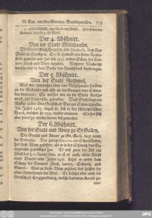 Der 6. Abschnitt. Von der Stadt und Abtey zu St. Gallen.