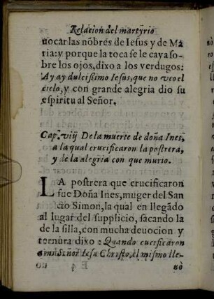 Cap. viij. De la muerte de doña Ines ...