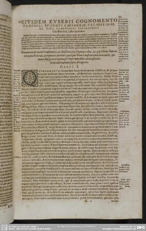 A Eiusdem Eusebii Cognomento Pamphili, Episcopi Caesareae Palaestinae, De Vita Sanctissimi Imperatoris Constantini, Libri quatuor