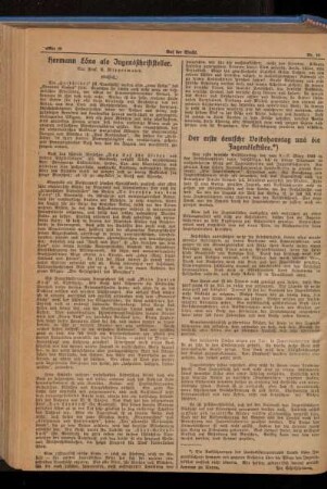 Hermann Löns als Jugendschriftsteller : (Schluß)