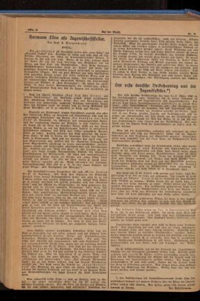 Hermann Löns als Jugendschriftsteller : (Schluß)