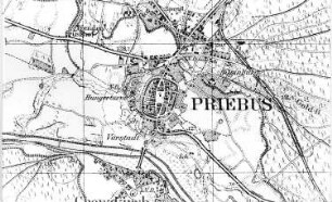 Przewoz (Priebus). Meßtischblatt, Sekt. Priebus, Nr. 4555, 1940 (RA Görlitz 30/21 b)