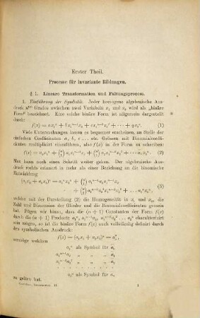 Dr. Paul Gordan's Vorlesungen über Invariantentheorie, 2. Binäre Formen