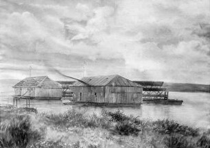 Mühlberg/Elbe. Die letzte Schiffsmühle von Mühlberg, Repro