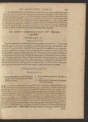 De Rebus Corporalibus Et Incorporalibus. Titulus II.