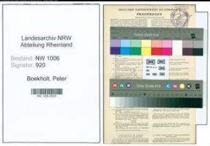Entnazifizierung Peter Boekholt , geb. 02.09.1903 (Landwirt)