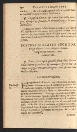 Postexorcizatio Secunda, Quae est praeceptum spiritibus in corpore remanentibus, faciendum.