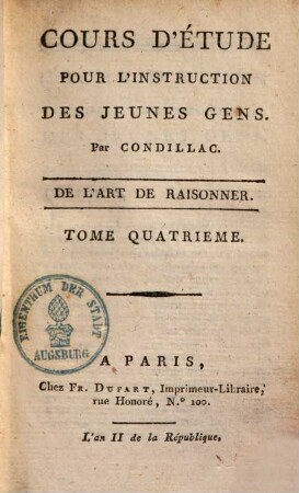 Cours d'étude : pour l'instruction des jeunes gens, 4