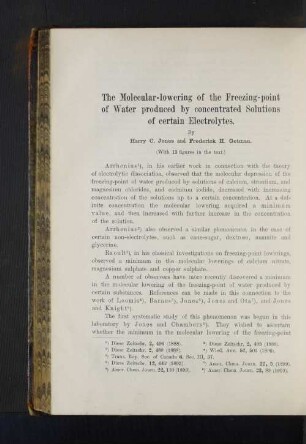 The Molecular-lowering of the Freezing-point of Water produced by concentrated Solutions of certain Electrolytes