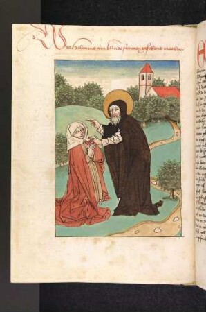 Der heilige Hilarion macht eine blinde Frau wieder sehend; (Hilarion).