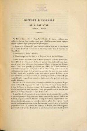Documents relatifs à la mission dirigée au sud de l'Algérie