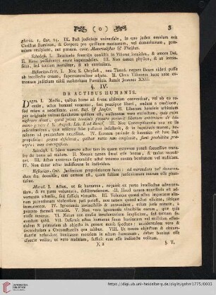§. IV. De Actibus Humanis