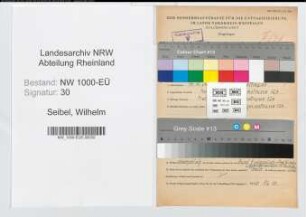 Entnazifizierung Wilhelm Seibel, geb. 14.11.1904 (Fabrikant)